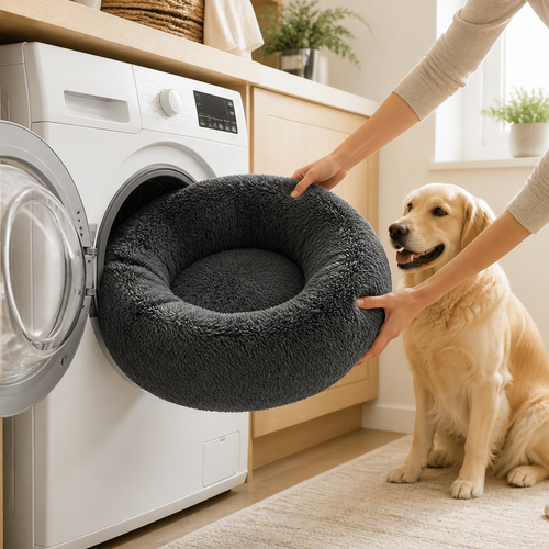 Machine-washable dog bed care