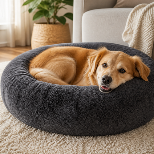 Dog resting against the raised comfort rim