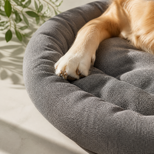 Breathable cotton bed texture with dog paw