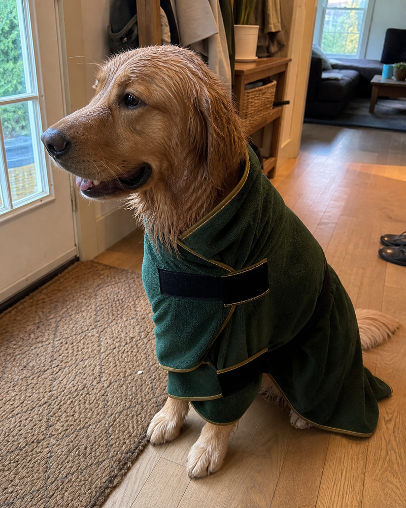 With the robe